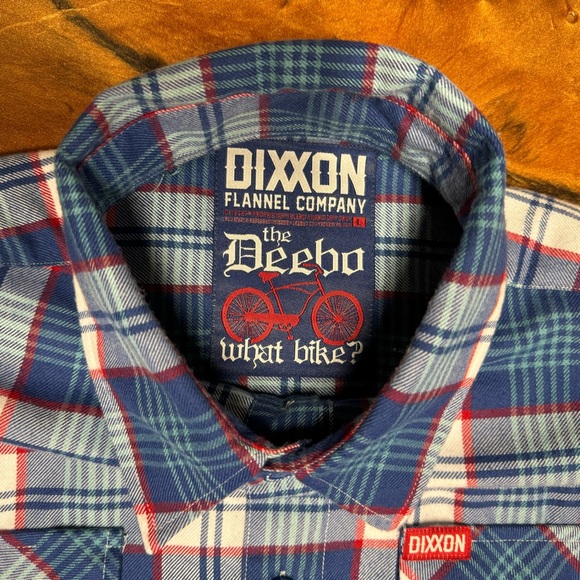 Dixxon The Deebo Blue Plaid Men's Flannel Shirt-Excellent Condition - Picture 4 of 7